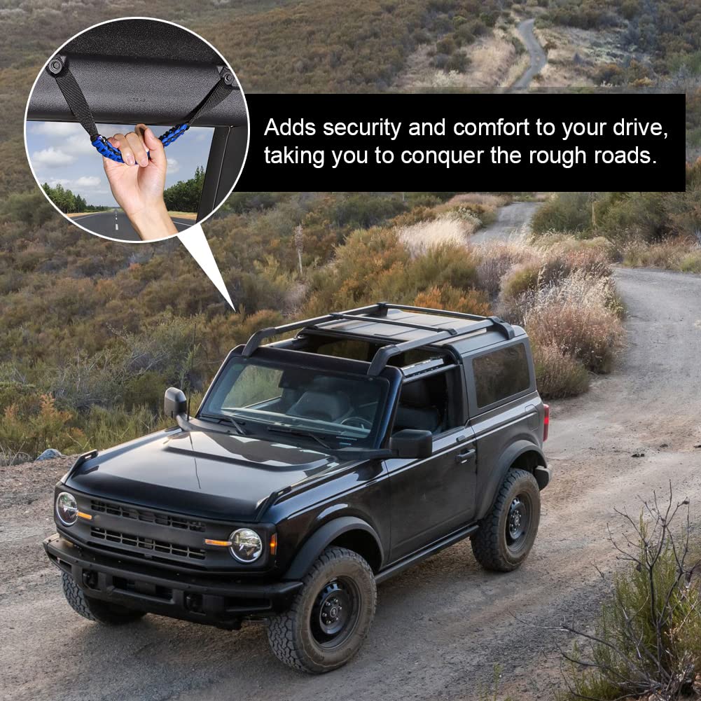 2pcs Paracord Roll Bar Grab Handles for Ford Bronco 2/4 Door 2021 2022 2023