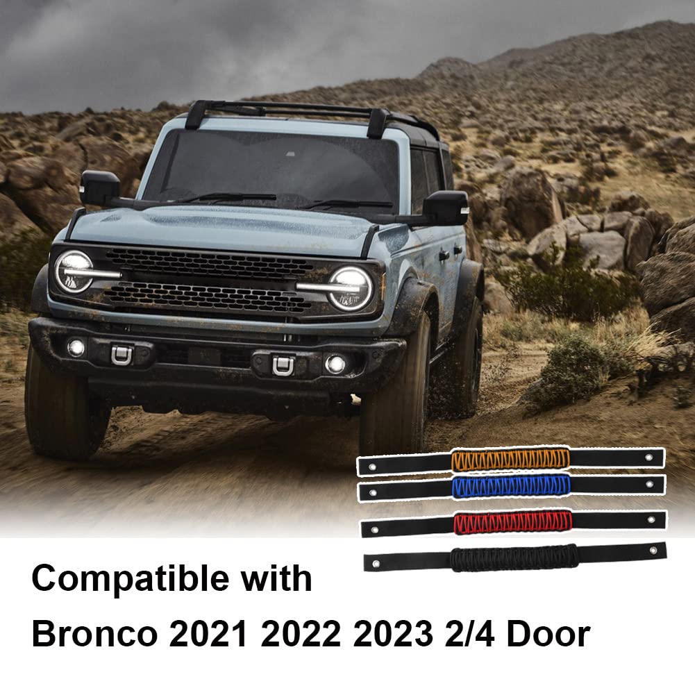 2pcs Paracord Roll Bar Grab Handles for Ford Bronco 2/4 Door 2021 2022 2023