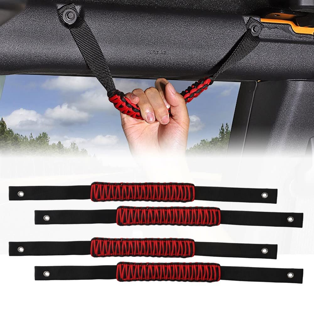 4pcs Paracord Material Roll Bar Grab Handles for Ford Bronco 2/4 Door 2021 2022 2023