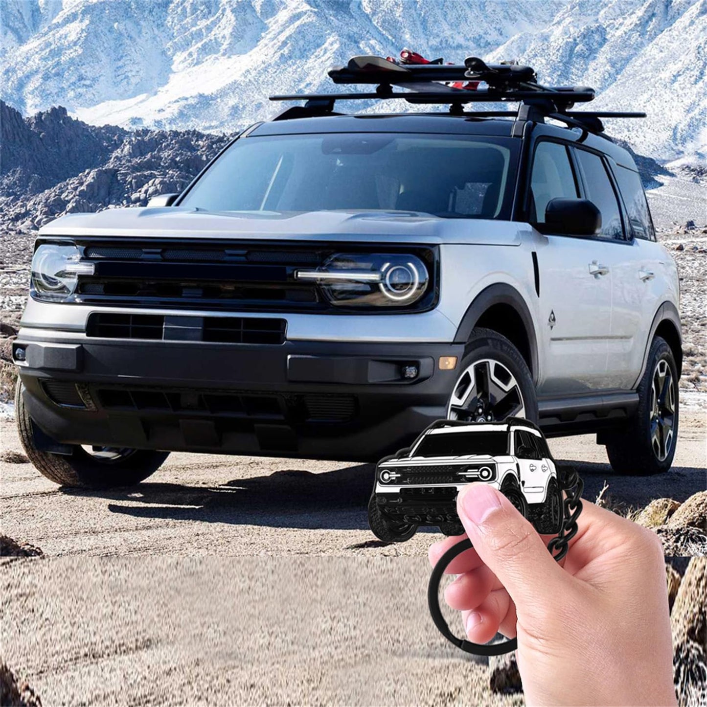 Car Keychain Accessories Metal Key Chain Compatible with Bronco Sport 2021 2022 2023