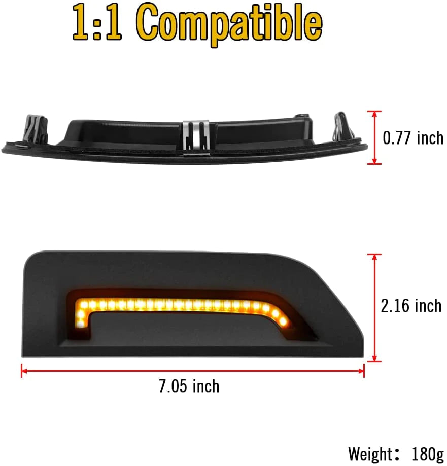 Size of Amber LED Turn Signal Lights for 2021 2022 Ford Bronco Sport