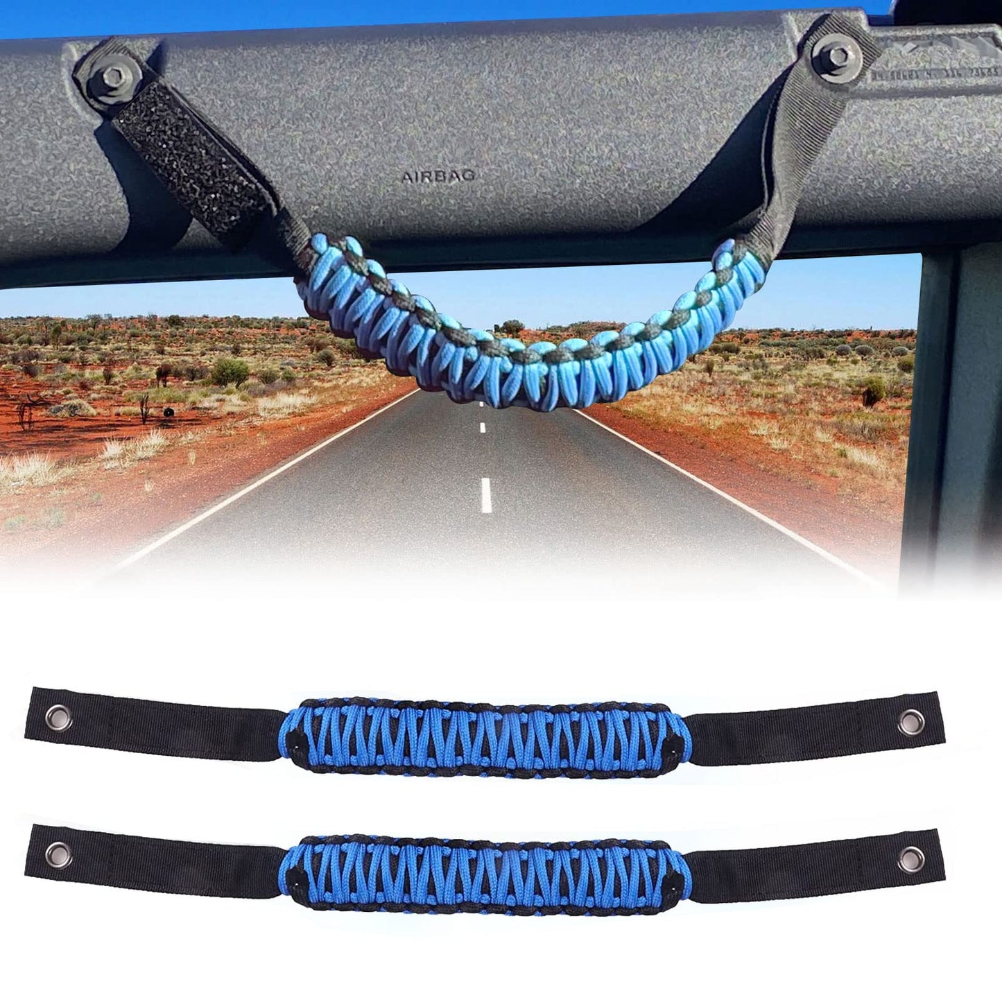 2pcs Paracord Roll Bar Grab Handles for Ford Bronco 2/4 Door 2021 2022 2023