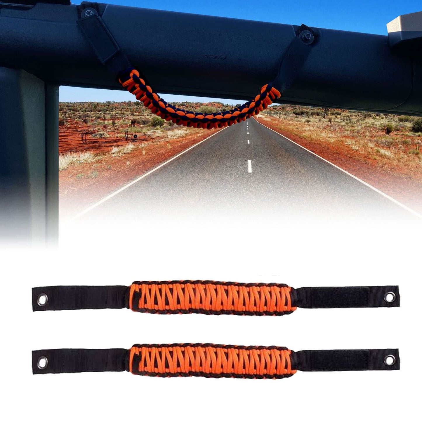 2pcs Paracord Roll Bar Grab Handles for Ford Bronco 2/4 Door 2021 2022 2023