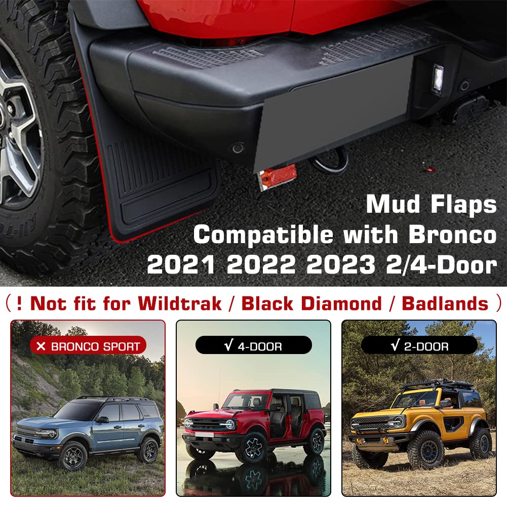 4pcs Mud Flaps Splash Guards for Ford Bronco 2 / 4 Door 2021 2022 2023 –  Tectico-bro