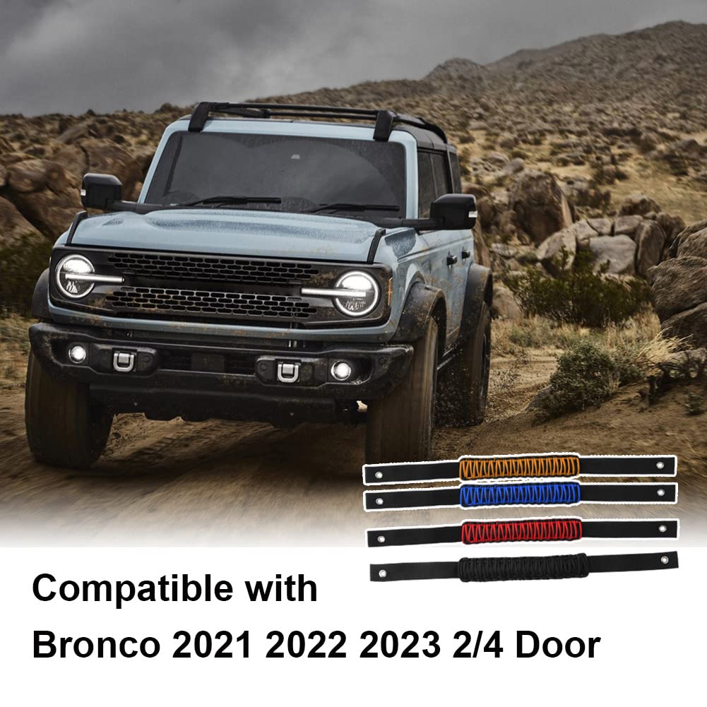 2pcs Paracord Roll Bar Grab Handles for Ford Bronco 2/4 Door 2021