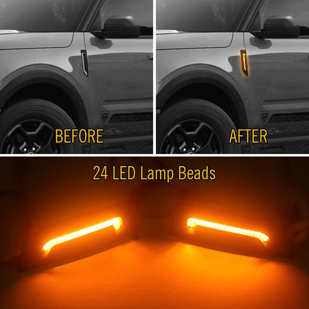 Amber LED side maker Lights for ford bronco sport