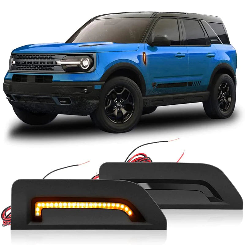 Amber LED Turn Signal Side Marker Lights for 2021 2022 Ford Bronco Sport