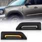 White & Amber Dual Color LED Side Marker Turn Signal Lights DRL for 2021 2022 Ford Bronco